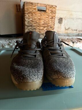 Adidas Grey Knit golf shoes with Gum Sole